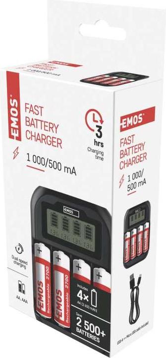 Immagine prodotto Emos InteligentnÃ nabÃjeÄka BCN-41D + 4xAA (4 pz., AAA, Batteria + Caricabatterie)