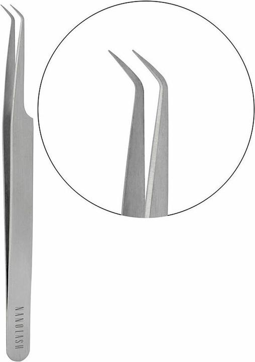 Nanolash Wimpernpinzette L Form Professionelle Verlängerung Falsch (Künstliche Wimpern)