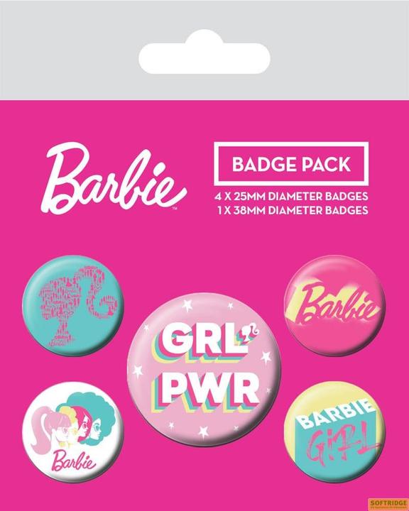 Pyramid Barbie pack 5 badges Girl Power