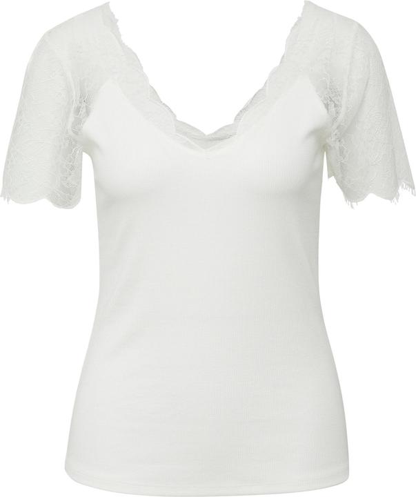 Actual product image S.Oliver T-Shirt Feminines Ripp-Shirt im Slim Fit mit Spitze (46)