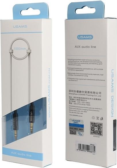 Produktbild Usams Adapter audio jack 3,5m 3,5m 1m czarnyblack YP101 YP01 (1 m, 3.5mm Klinke (AUX))