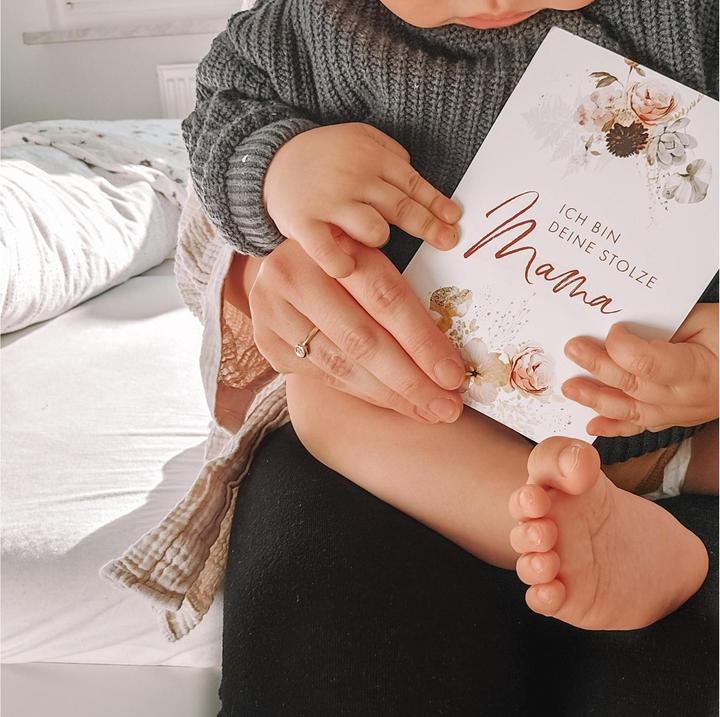 Actual product image Eulentaler Milestone cards pregnancy flowers