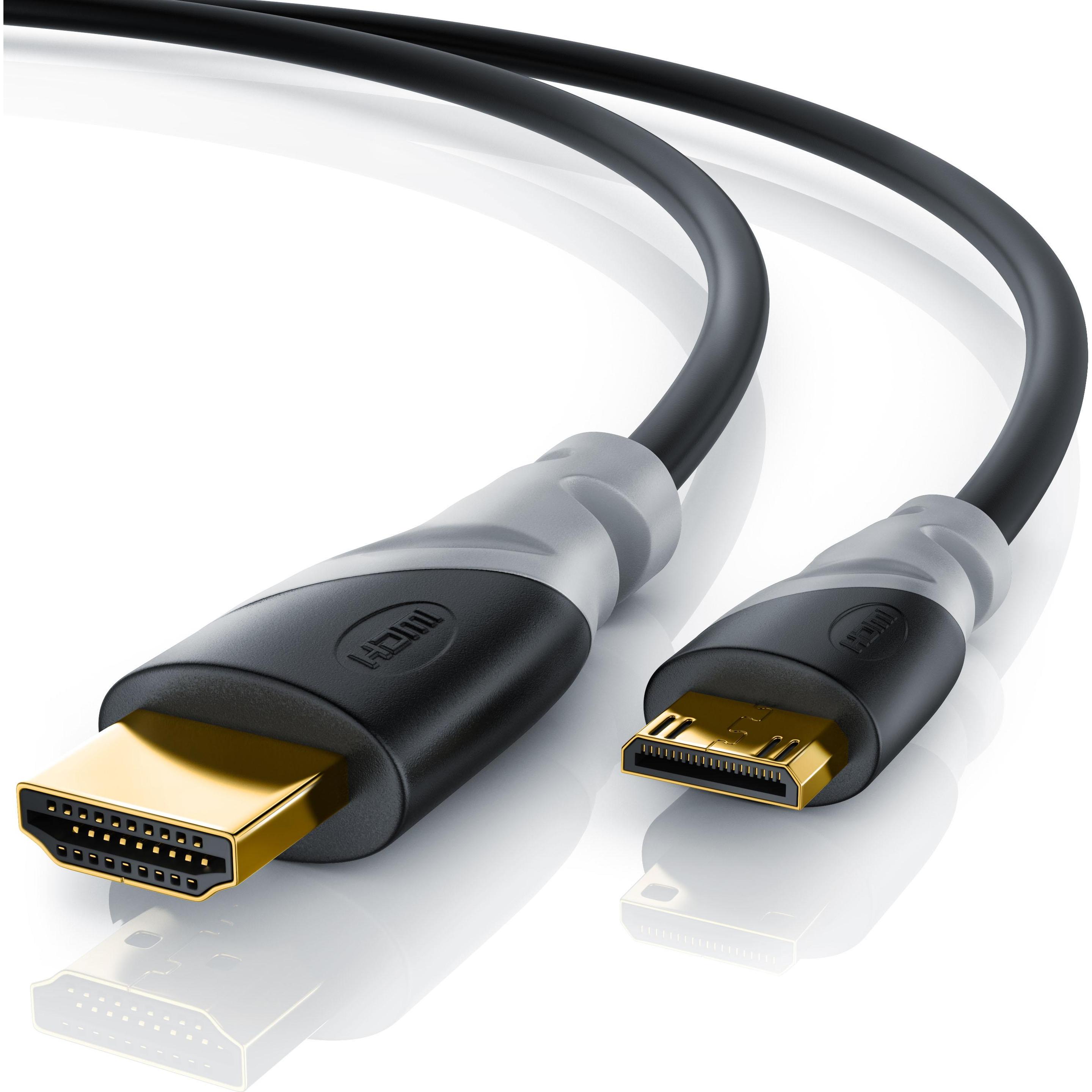 CSL mini HDMI Kabel 2.0 - 4k 60Hz Ultra HD - Full HD - 3D - Ethernet - 1080p 2160p - 3 fach geschirmt (1.50 m), Video Ka...
