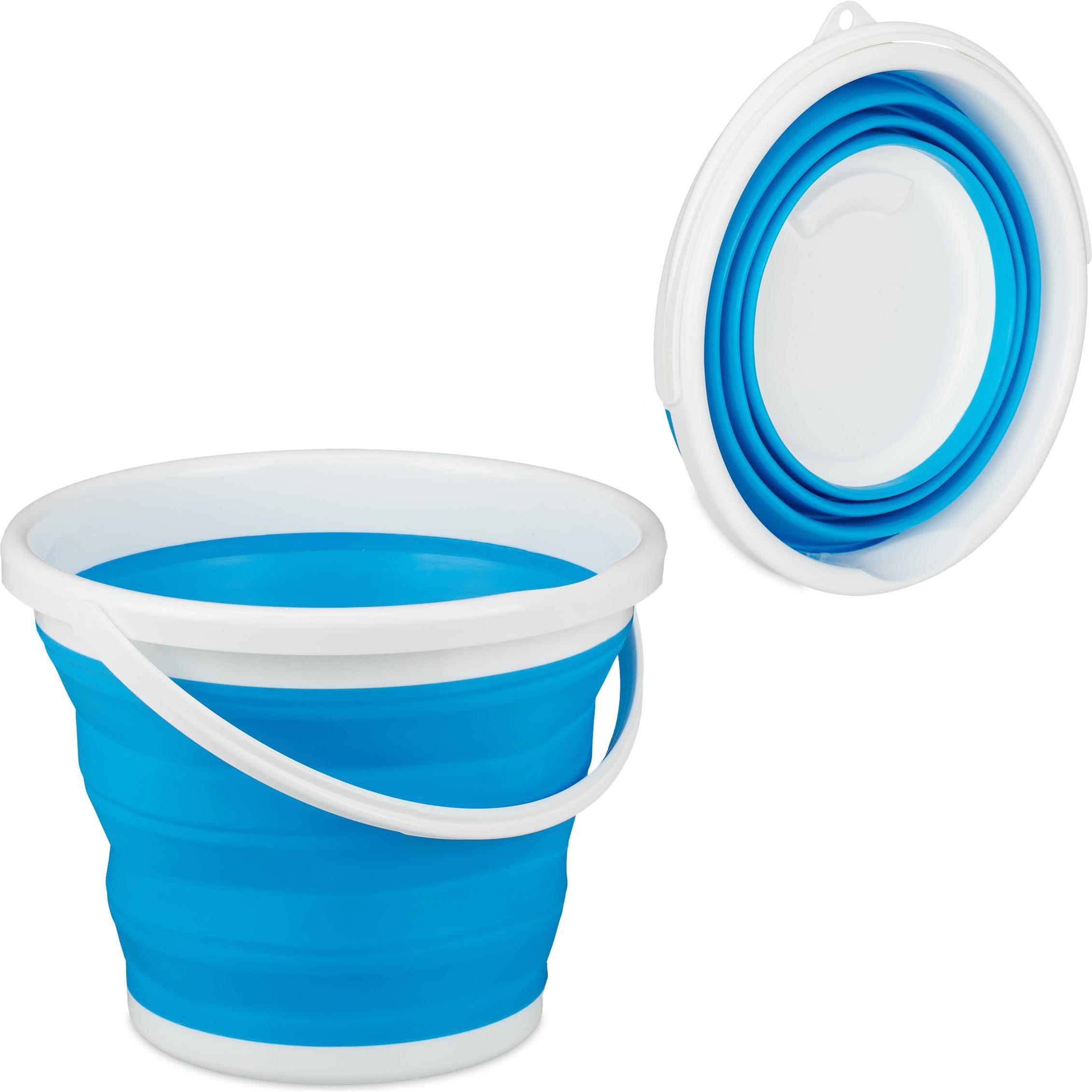 Relaxdays Falteimer, Reinigungsutensil, Blau