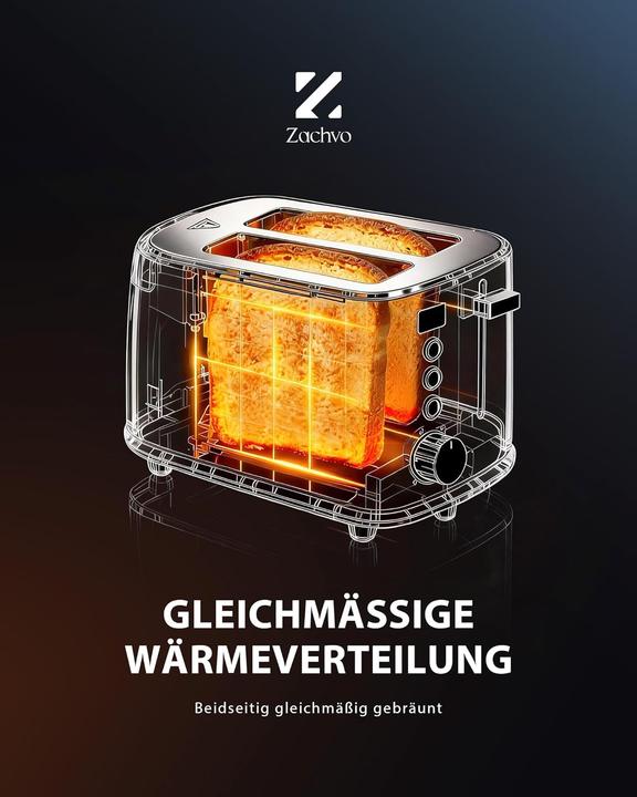 Produktbild Zachvo Toaster mit Brötchenaufsatz