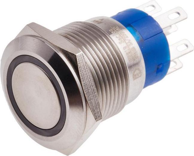 Produktbild RS PRO Druckschalter Gelb beleuchtet Tastend 19.2 (Dia.)mm, Wechselschalter, 2-polig 250V ac / 5 A