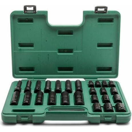 SATA, Steckschlüssel + Stecknuss, Kraft-SteckschlÃ¼sseleinsÃ¤tze, 1/2", dÃ¼nnwandig, 26-teilig, 10-24 mm (16 mm, 22 mm, ...