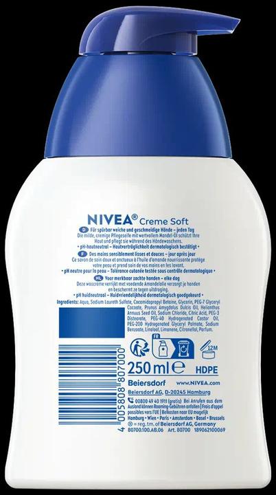 Actual product image NIVEA Creme Soft (Liquid soap, 250 ml)