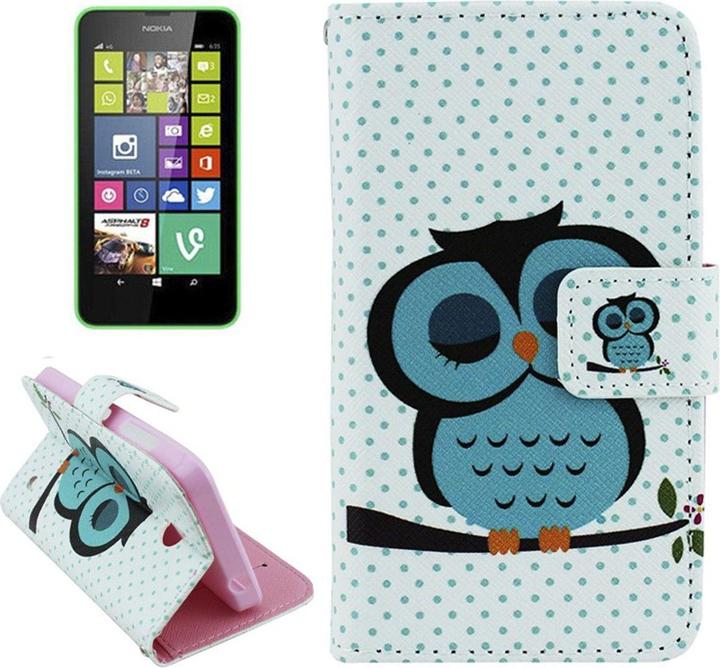 Actual product image König Design Protective cover mobile phone case (flip landscape) for mobile Nokia Lumia 630 / Lumia 635 owl on (Nokia Lumia 630)