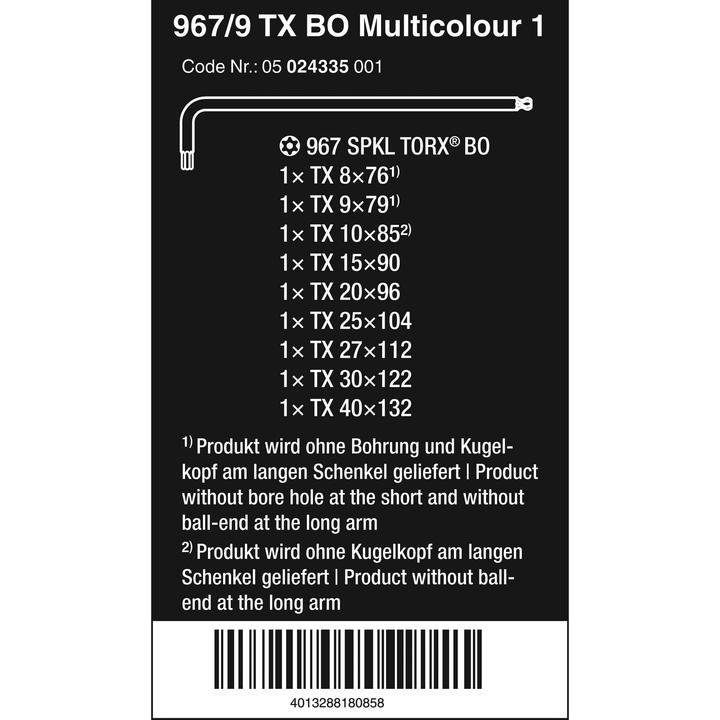 Image du produit Wera 967/9 TX BO Multicolour 1
