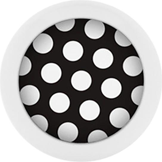 Produktbild Star Piercing Micro Kugel Pure White mit Polka Dots schwarz/weiss (ohne Messing, Chirurgenstahl 316L)