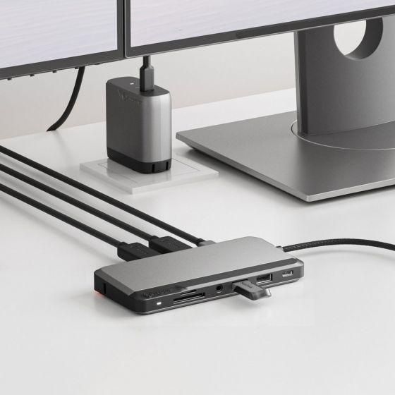 Productafbeelding Alogic USB-C Dock voor twee schermen MX2 Lit (USB-C, 10 Havens)