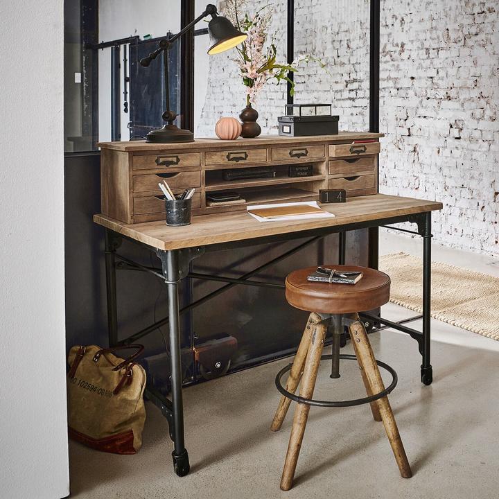 Actual product image Loberon Desk Leognan brown / black (117 x 65 x 103 cm)