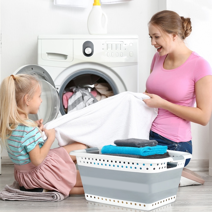 Image du produit Relaxdays Panier à linge pliable avec poignées (50 l)