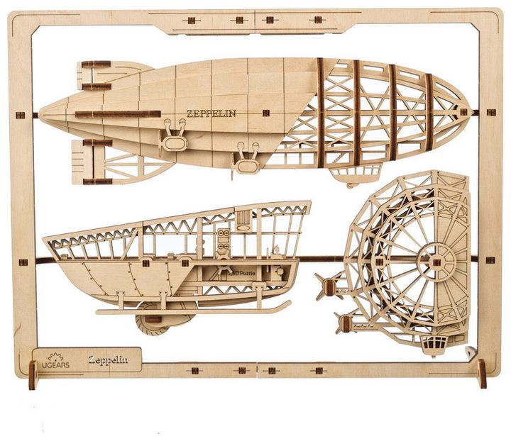 Actual product image Ugears 70208 Zeppelin 2.5D Puzzle