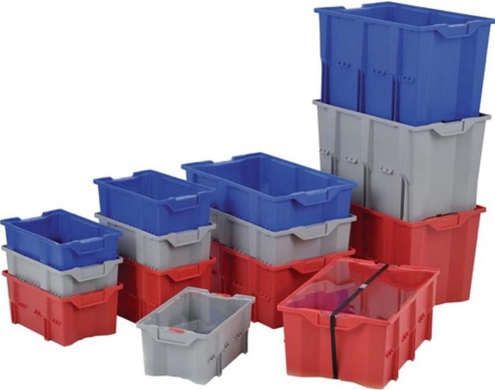 Actual product image LA-KA-PE Rotating stacking container PP red L480xW312xH200mm