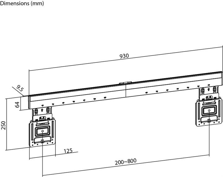 Image du produit Goobay Ultraslim Basic Fixed (XL) (Mur, 75 kg, 43" - 100")