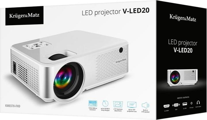 Actual product image Krüger&Matz V-LED20 (Full HD+, 5000 lm, 1.4:1)