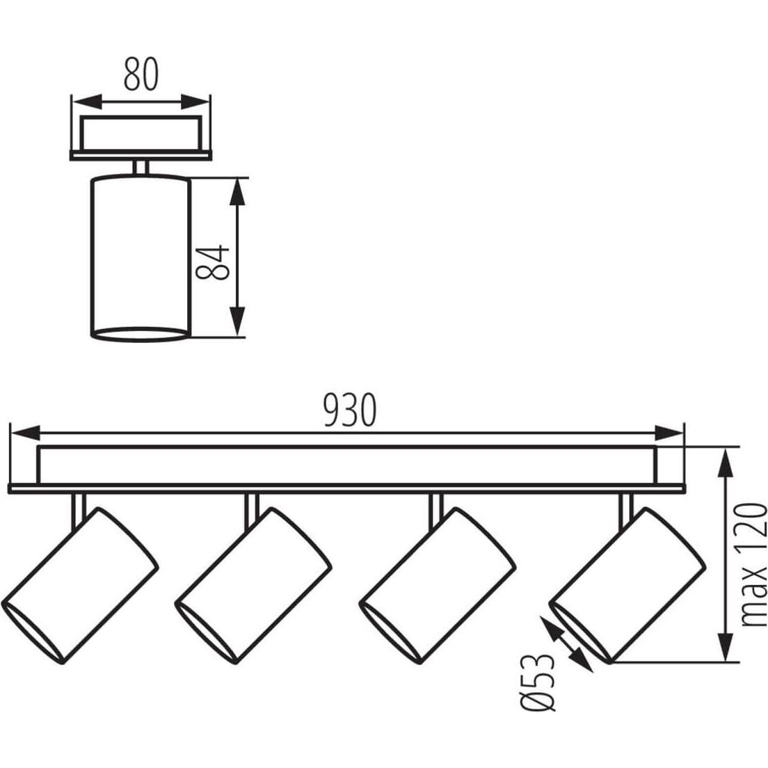 Thumbnail - Kanlux, Wandleuchte + Deckenleuchte, Wand-Deckenleuchte EVALO GU10 Weiss 4x 35698 (GU10)