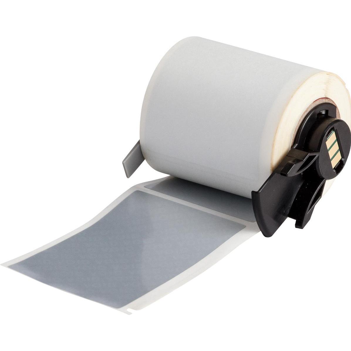 Brady, Rotolo di etichette, M6-37-7576, poliestere metallizzato a prova di falsificazione, argento, opaco, 48,26 x 76,20 mm, per (7.62 cm)