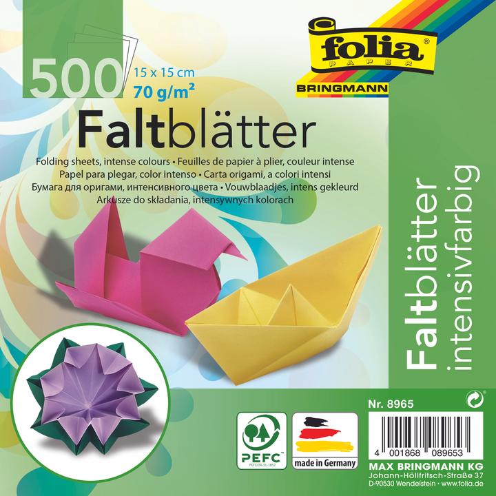 Produktbild Magni Faltblätter 15x15cm 500 Blatt 10 Farben (70 g/m², 1 x)