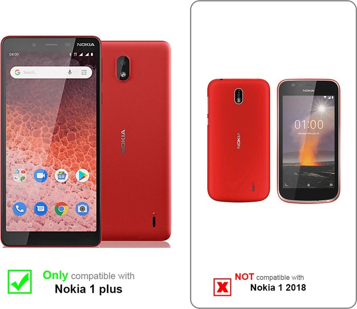 Actual product image Cadorabo Book Invisible Magnet Cover (Nokia 1 Plus)