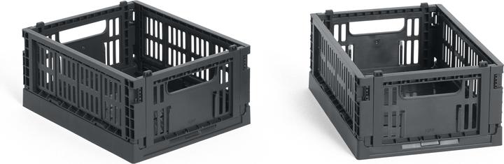 HAY - Colour Crate Mini Storage Crate (Charcoal) - Set of 2 (8 x 13 x 17 cm)