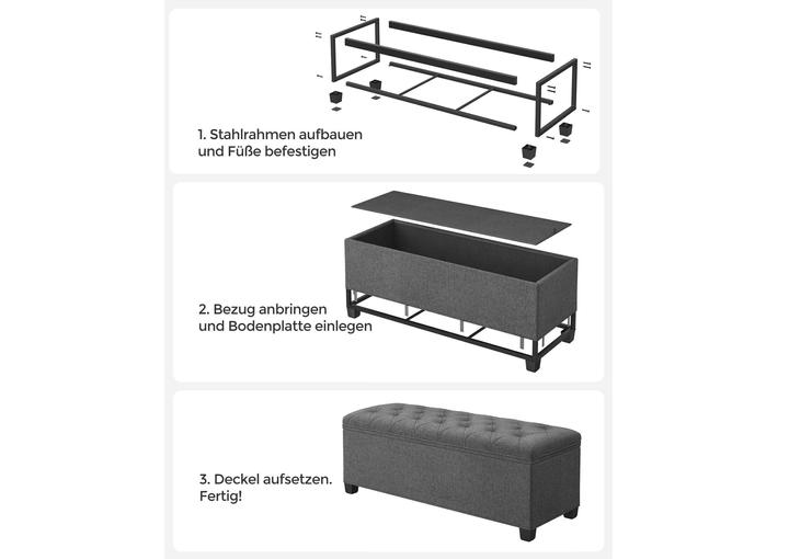Produktbild Songmics Sitztruhe Ottomane mit Stauraum 110 x 40 cm (110 cm)