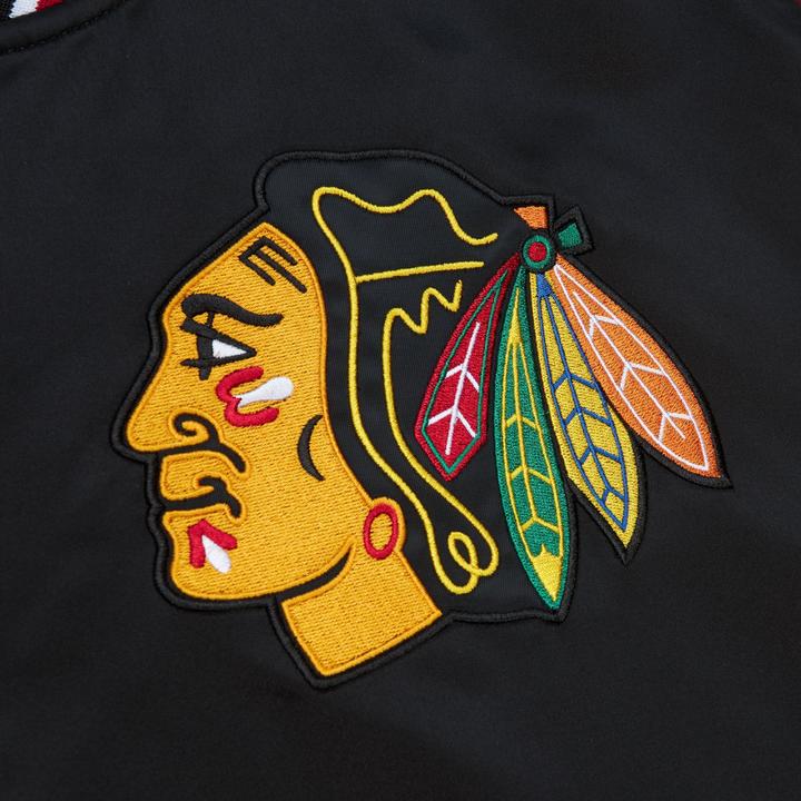 Actual product image Mitchell & Ness M&N Heavyweight Satin Veste NHL Chicago Blackhawks (M)