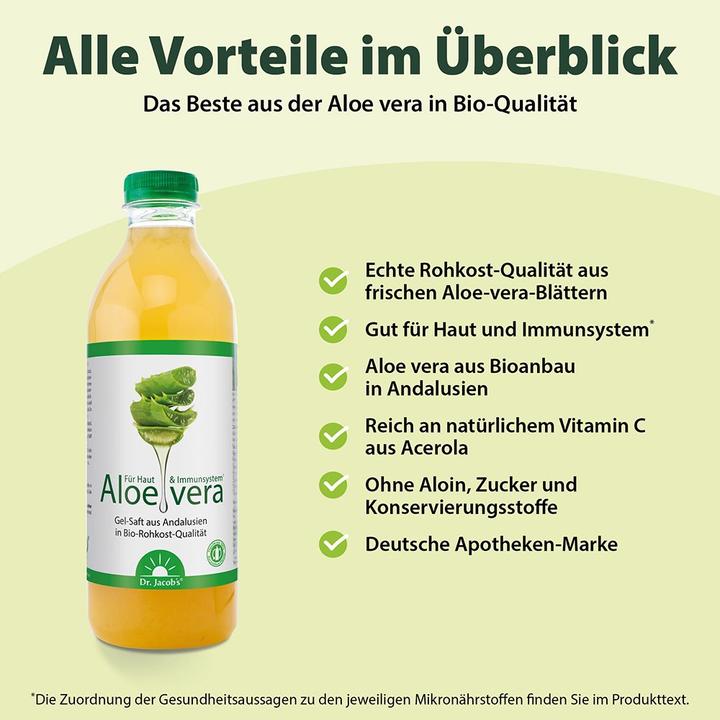 Nährwerte und Zutaten Dr. Jacob's Aloe Vera (1 x 100 cl)