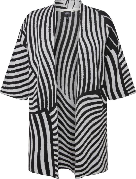Produktbild Ulla Popken Strickjacke, Jacquard-Feinstrick, Stehkragen, Halbarm (56)