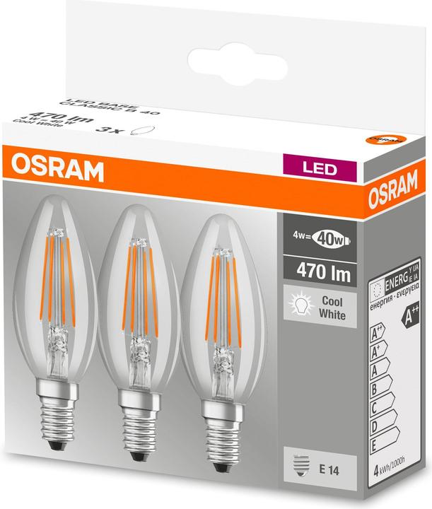 Immagine prodotto Osram Base Classic B (E14, 4 W, 470 lm, 3 x, E)