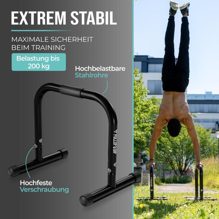 Image du produit Pullup & Dip Fitness Parallettes aus Stahl, extra breiter Griff & rutschfest