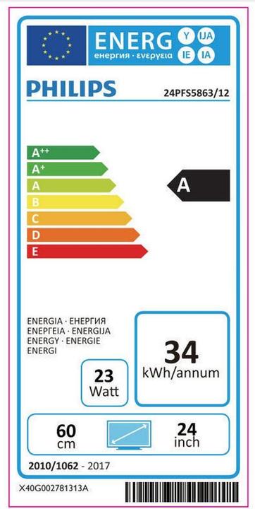 Energie-Label Philips 24PFS5863 (24", LCD, Full HD)