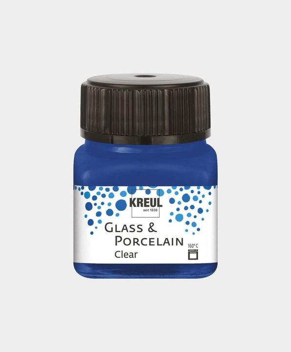 Produktbild Kreul Glass & Porcelain Clear, Porzellan- und Glasfarbe (Dunkelblau, 20 ml)