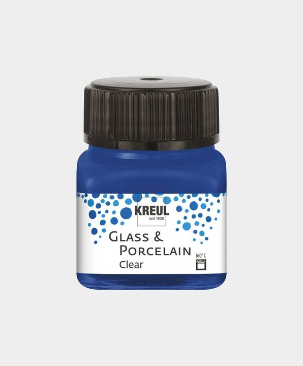 Produktbild Kreul Glass & Porcelain Clear, Porzellan- und Glasfarbe (Dunkelblau, 20 ml)