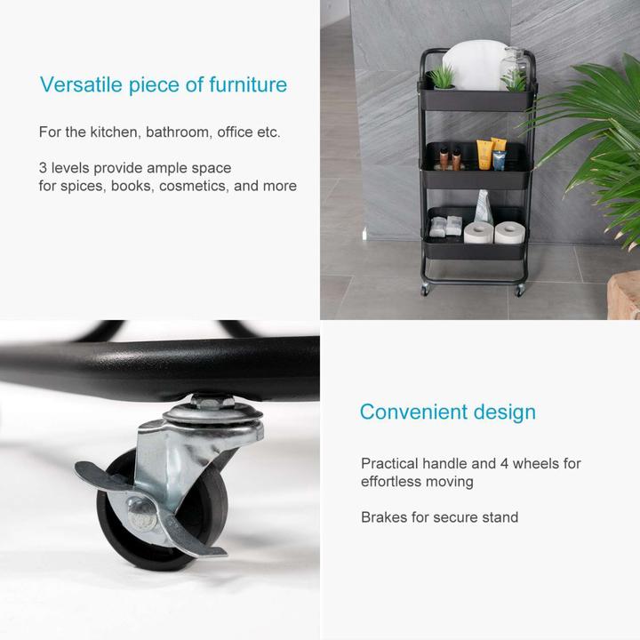 Produktbild Intirilife Rollwagen mit 3 Ebenen