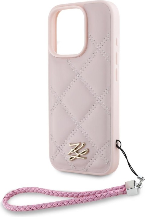 Produktbild Karl Lagerfeld Case Quilted Initial Logo & Chain Strap for iPhone 16 Pro Max pink (Apple iPhone 16 Pro Max)