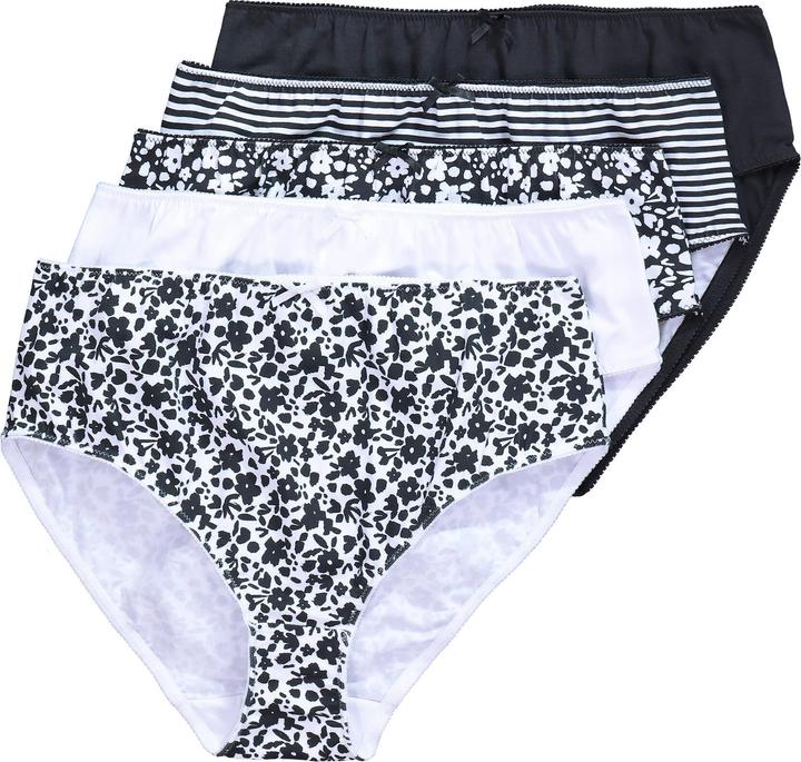 Image du produit Ulla Popken Culottes midi, lot de 5, fleurs/unies (54)