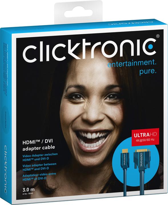 Produktbild clicktronic HDMI (Typ A) — DVI (3 m, DVI, HDMI, 2.0)