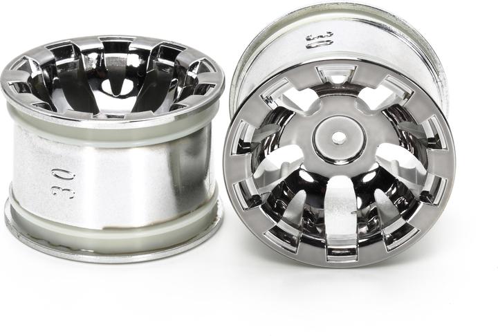 Image du produit Tamiya T3-01 Wheels Chrome Plated f.Slick Tires (2pcs)