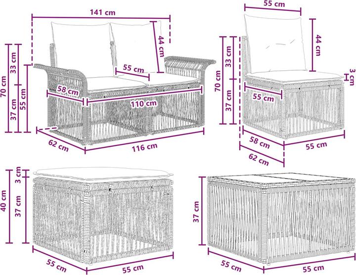Produktbild vidaXL Gartensitzmöbel