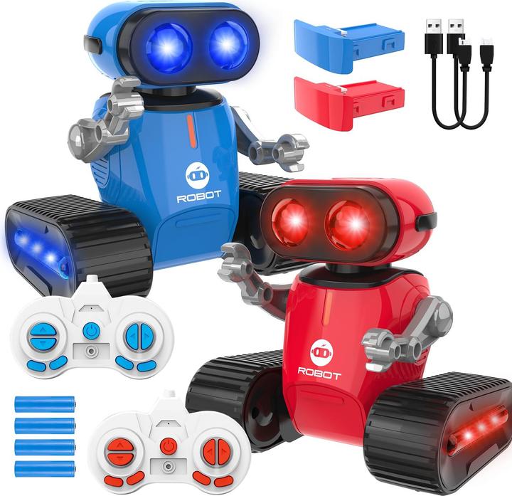 Produktbild Activity Board Roboter Kinderspielzeug, wiederaufladbarer ferngesteuerter Roboter mit Lichteffekten, LED-Augen