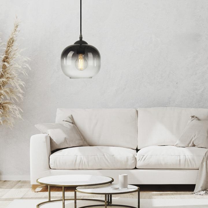 Actual product image Just Light ZEA Pendelleuchte E27 max.25W Schwarz/Rauchfarben 15420-18 (E27)