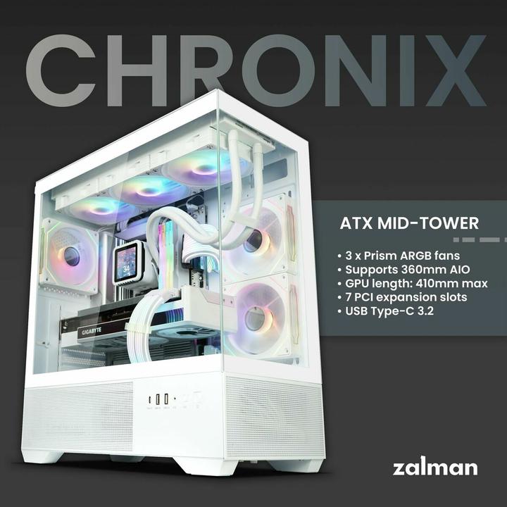 Actual product image Zalman Chronix White (ATX, mATX, Mini-ITX)