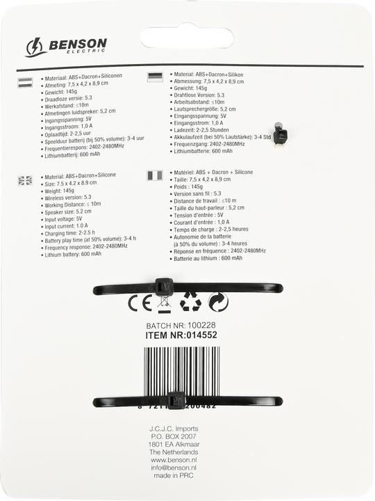 Produktbild Benson Electric Bluetooth Lautsprecher mini (3.50 h)