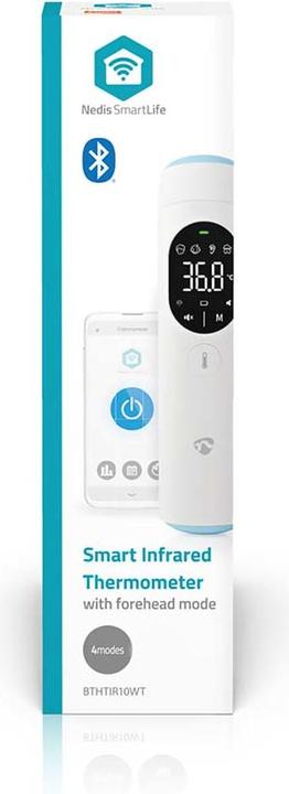 Image du produit Nedis Thermomètre infrarouge SmartLife | Indicateur LED | Oreille / Front | Blanc (Auriculaire, Front)