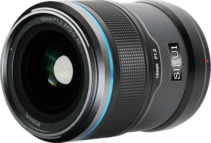 Immagine prodotto Sirui Sniper 16AS12E-B Obiettivo autofocus 16mm F1.2 APS-C/S35 (attacco E, nero, fibra di carbonio) (Sony E, APS-C / DX)