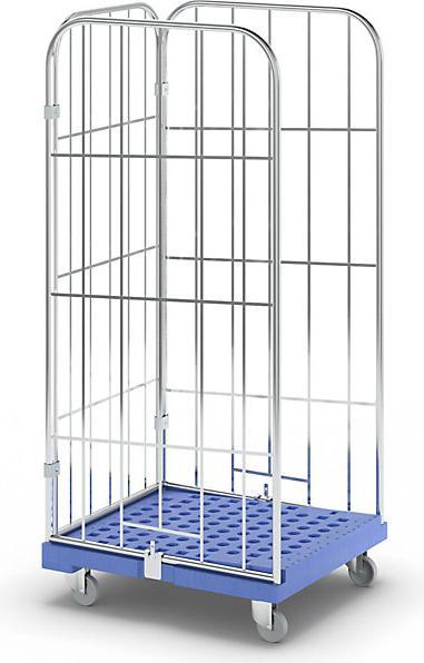 Immagine prodotto ESB Rollcontainer con ripiano inclinato, 3 lati, blu. (500 kg)