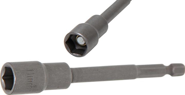 Produktbild BGS Steckschlüssel-Einsatz Sechskant, extra lang für Bohrmaschinen 6,3 mm (1/4") SW 11 mm (11 mm)